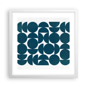 Poster in cornice bianca - Cerchi e semicerchi - 40x40 cm