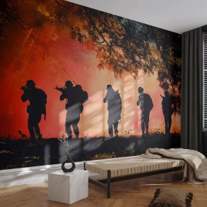 Fotomurali Standard Eco - …Tutti per uno. - Soldato, Arma, Fucile - 500x350 cm