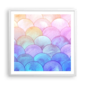 Poster in cornice bianca - Scaglie perlate - 60x60 cm