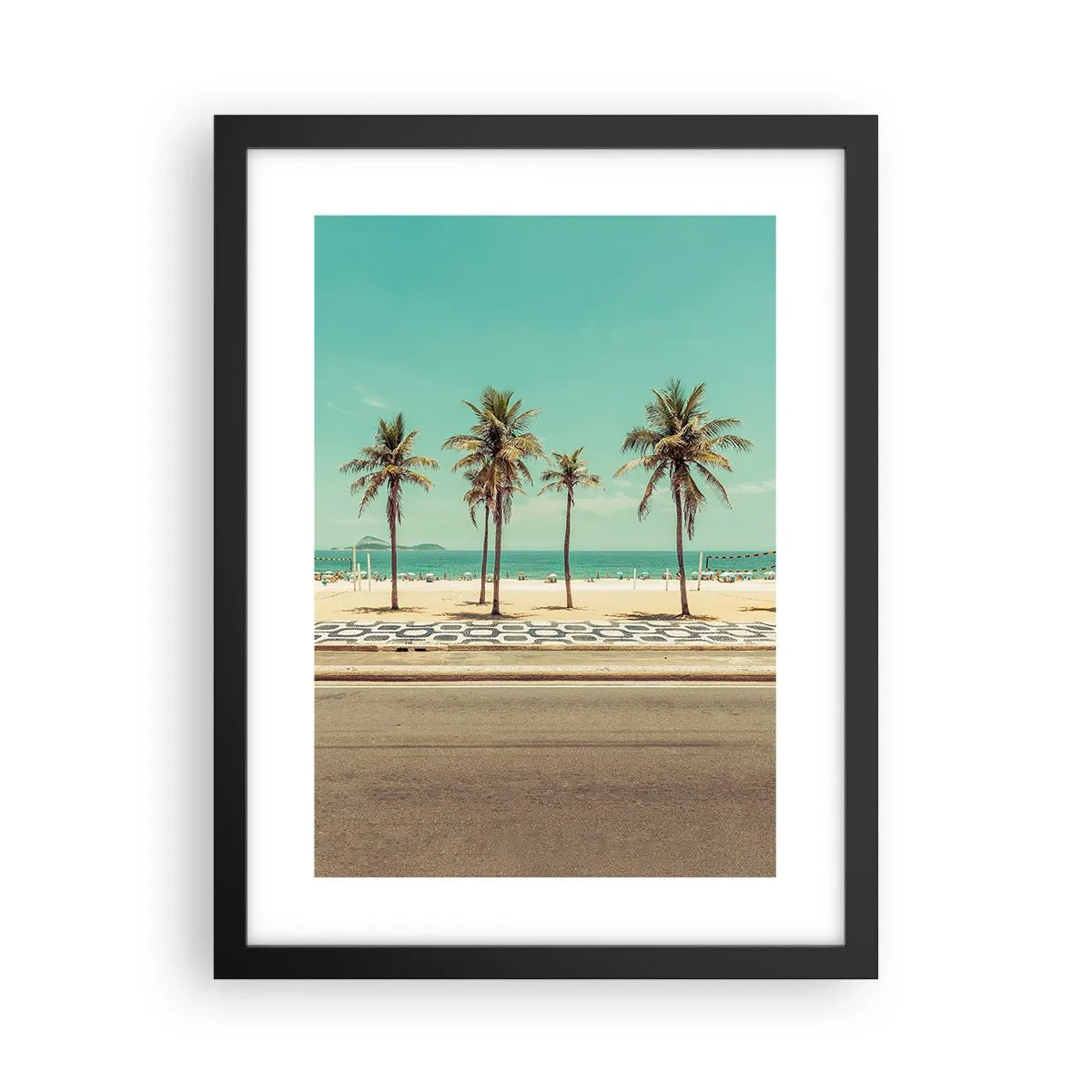 Poster in cornice nera - A guardia della spiaggia - 30x40 cm