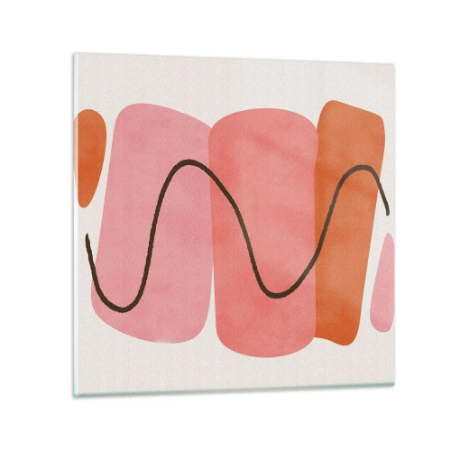 Quadro su vetro - Il delicato movimento delle forme - 30x30 cm