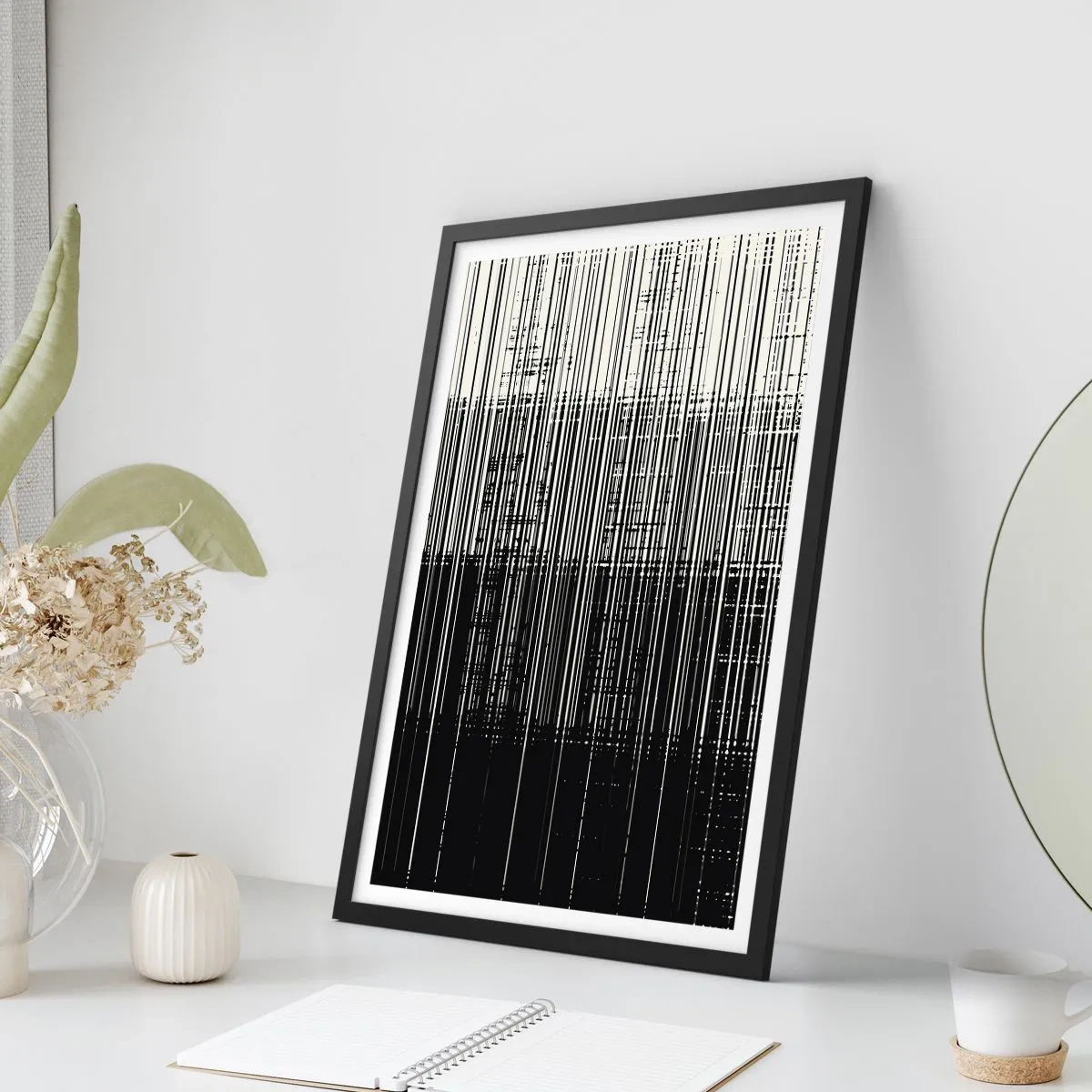 Poster in cornice nera - Onde e vibrazioni - 40x50 cm
