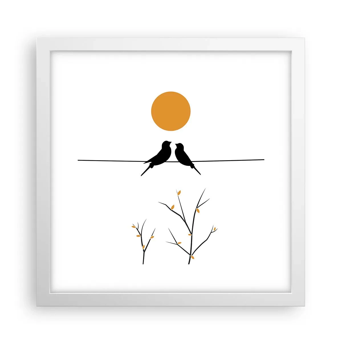 Poster in cornice bianca - Sera da usignoli - 30x30 cm