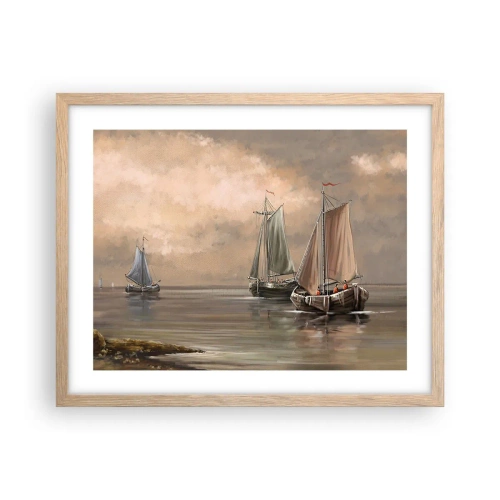 Poster in cornice rovere chiaro - Il ritorno dei marinai - 50x40 cm