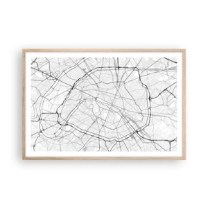 Poster in cornice rovere chiaro - Il fiore di Parigi - 91x61 cm