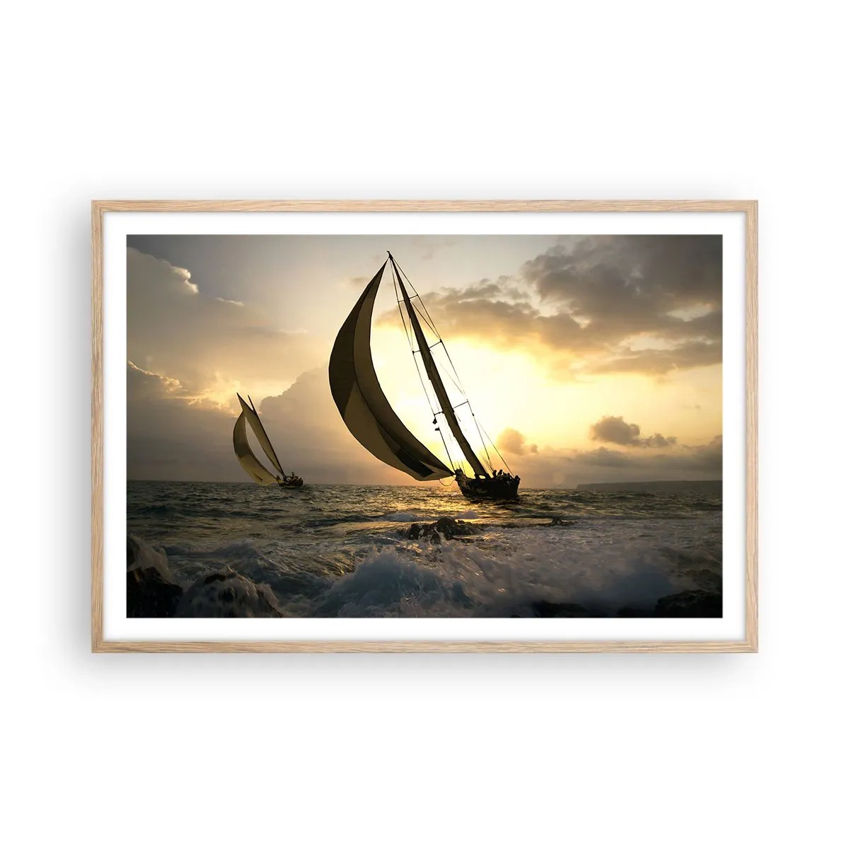 Poster in cornice rovere chiaro - Con il vento e controvento - 91x61 cm