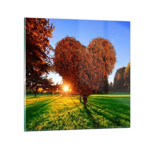 Quadro su vetro - Come non amare l'autunno - 30x30 cm
