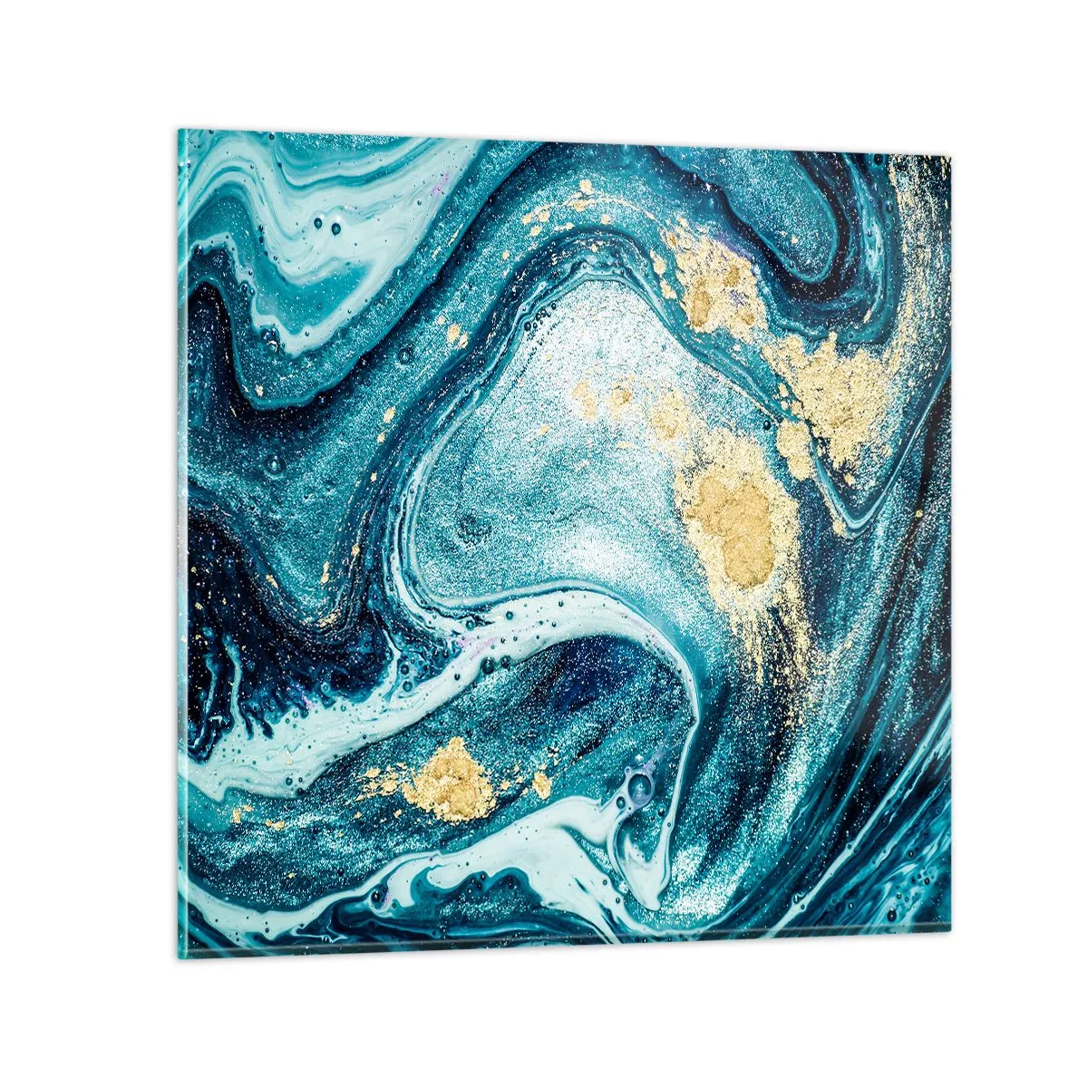Quadro su vetro - Vortice blu - 50x50 cm