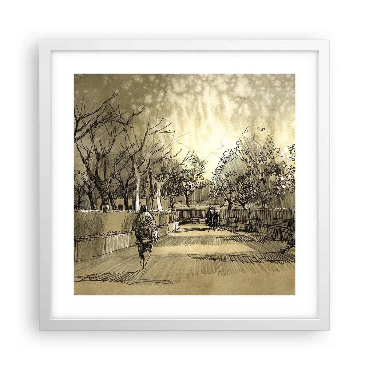 Poster in cornice bianca - Attimo fermato con la penna - 40x40 cm