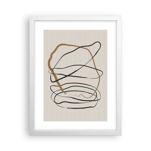 Poster in cornice bianca - Composizione: danza intricata - 30x40 cm