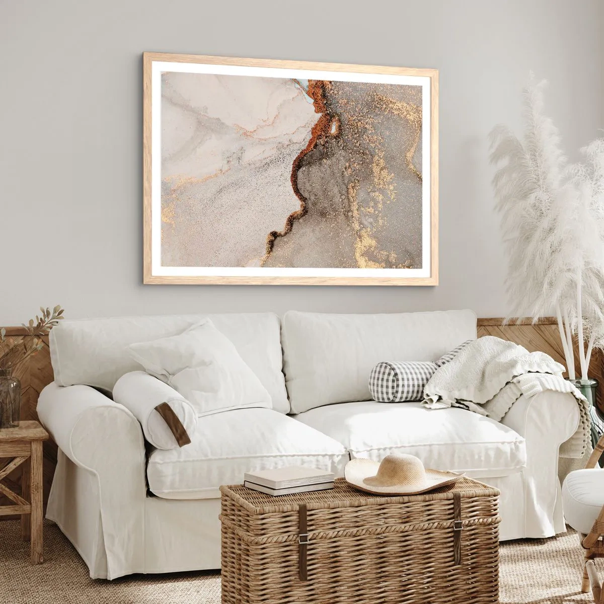 Poster in cornice rovere chiaro - Ai confini del colore - 100x70 cm