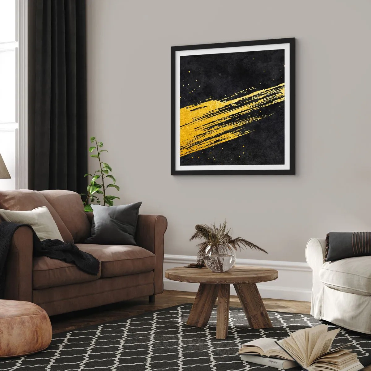 Poster in cornice nera - Salto nell'iperspazio - 50x50 cm