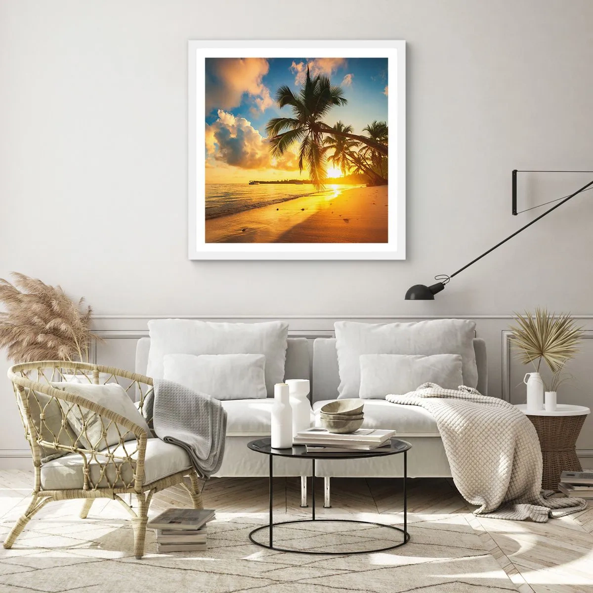 Poster in cornice bianca - Sogno dei Caraibi - 50x50 cm