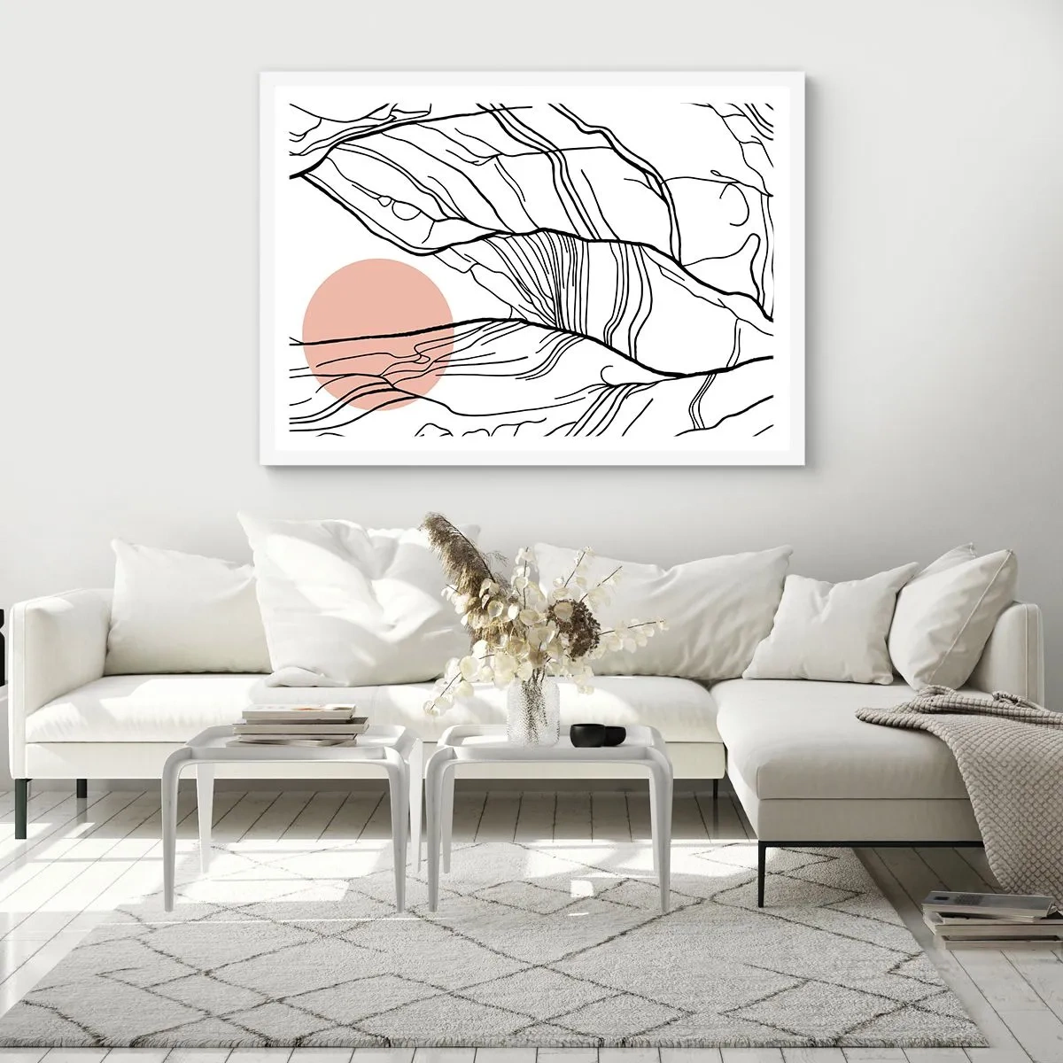 Poster in cornice bianca - Nella rete dei rami - 70x50 cm