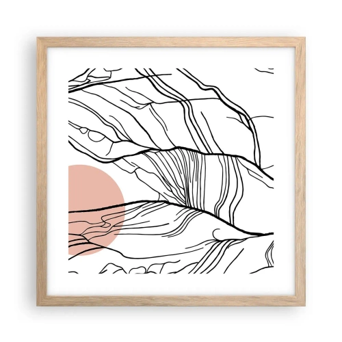 Poster in cornice rovere chiaro - Nella rete dei rami - 40x40 cm