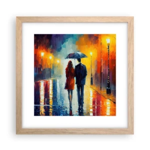 Poster in cornice rovere chiaro - Insieme la notte è colorata - 30x30 cm