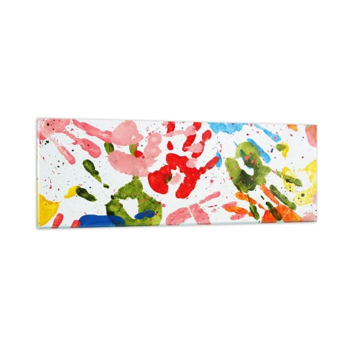 Quadro su vetro - Segui le tracce - 90x30 cm