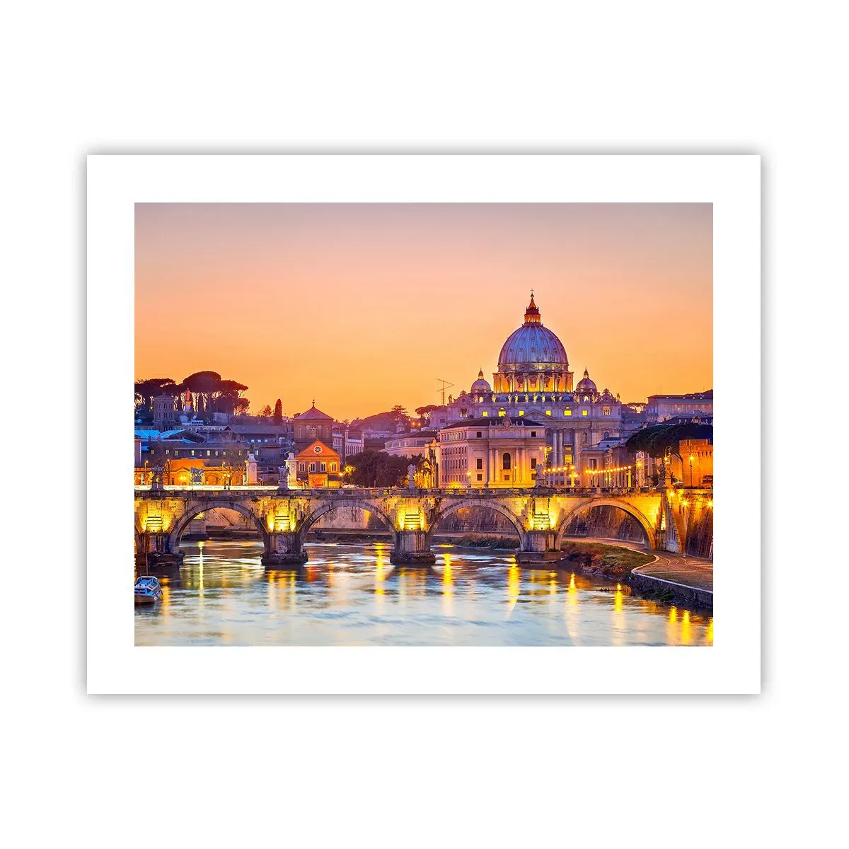Poster - Tramonto sulla Città Eterna - 50x40 cm