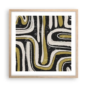 Poster in cornice rovere chiaro - Composizione: strade e vicoli - 50x50 cm