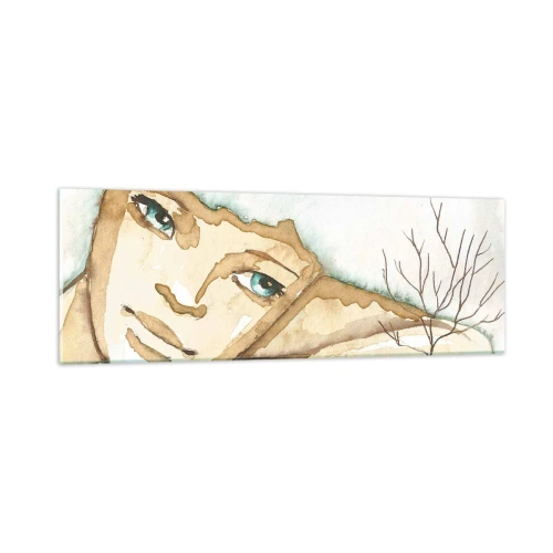 Quadro su vetro - L'albero della poesia cresce nel silenzio - 90x30 cm