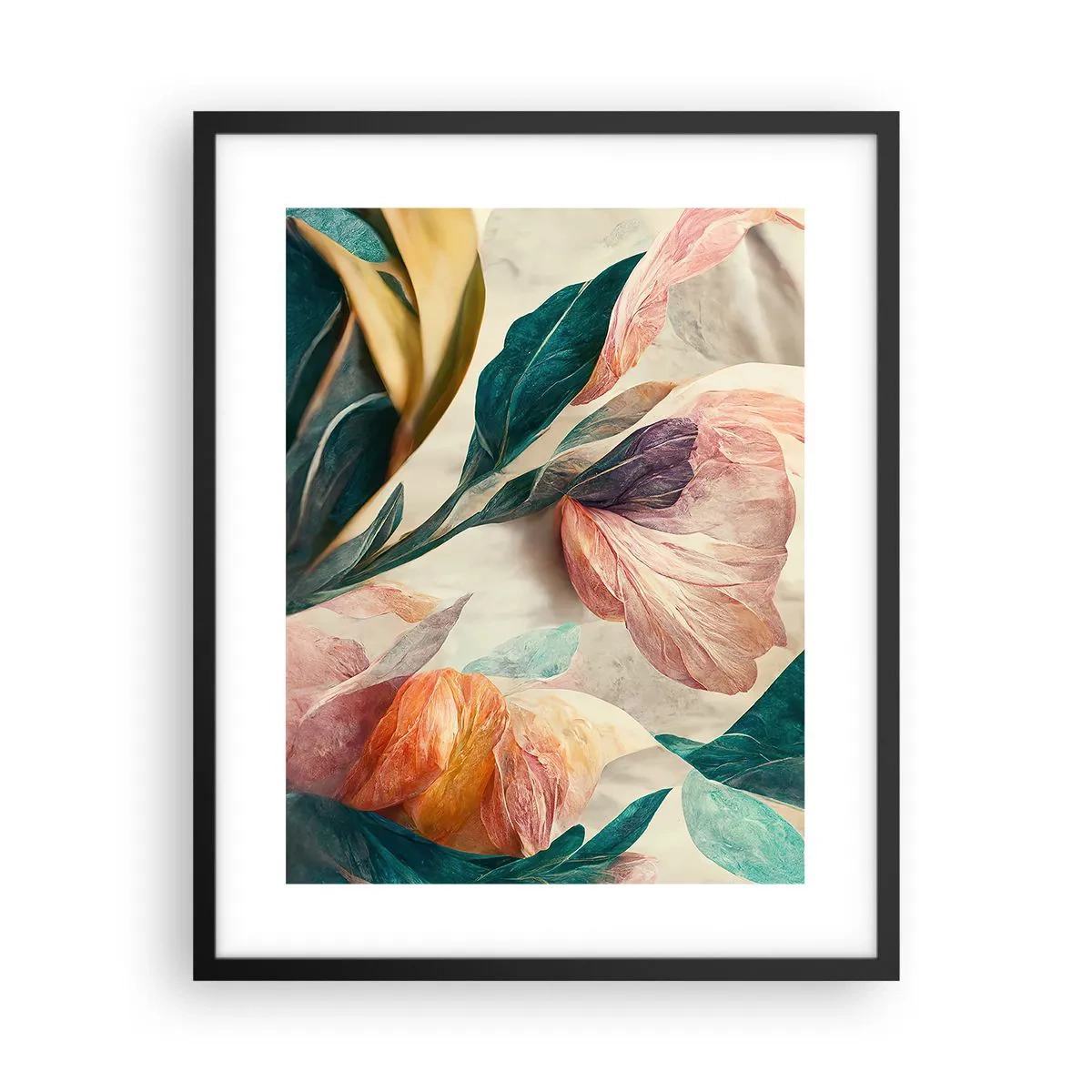 Poster in cornice nera - I fiori delle isole del sud - 40x50 cm
