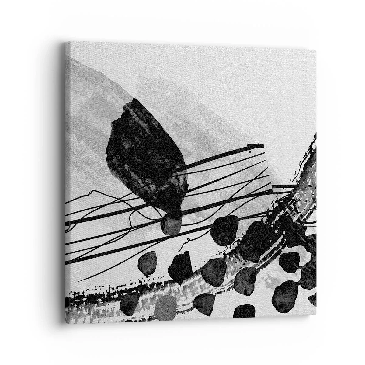 Quadro su tela - Stampe su Tela - Astrazione organica in bianco e nero - 40x40 cm