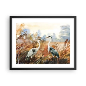 Poster in cornice nera - Dove in autunno? - 50x40 cm