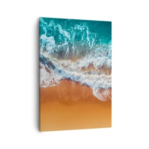 Quadro su tela - Stampe su Tela - Vista aerea delle onde dell'oceano che si infrangono sulla riva - 50x70cm - Sempre in coppia - Decorazione murale moderna per soggiorno e camera da letto ARTTOR