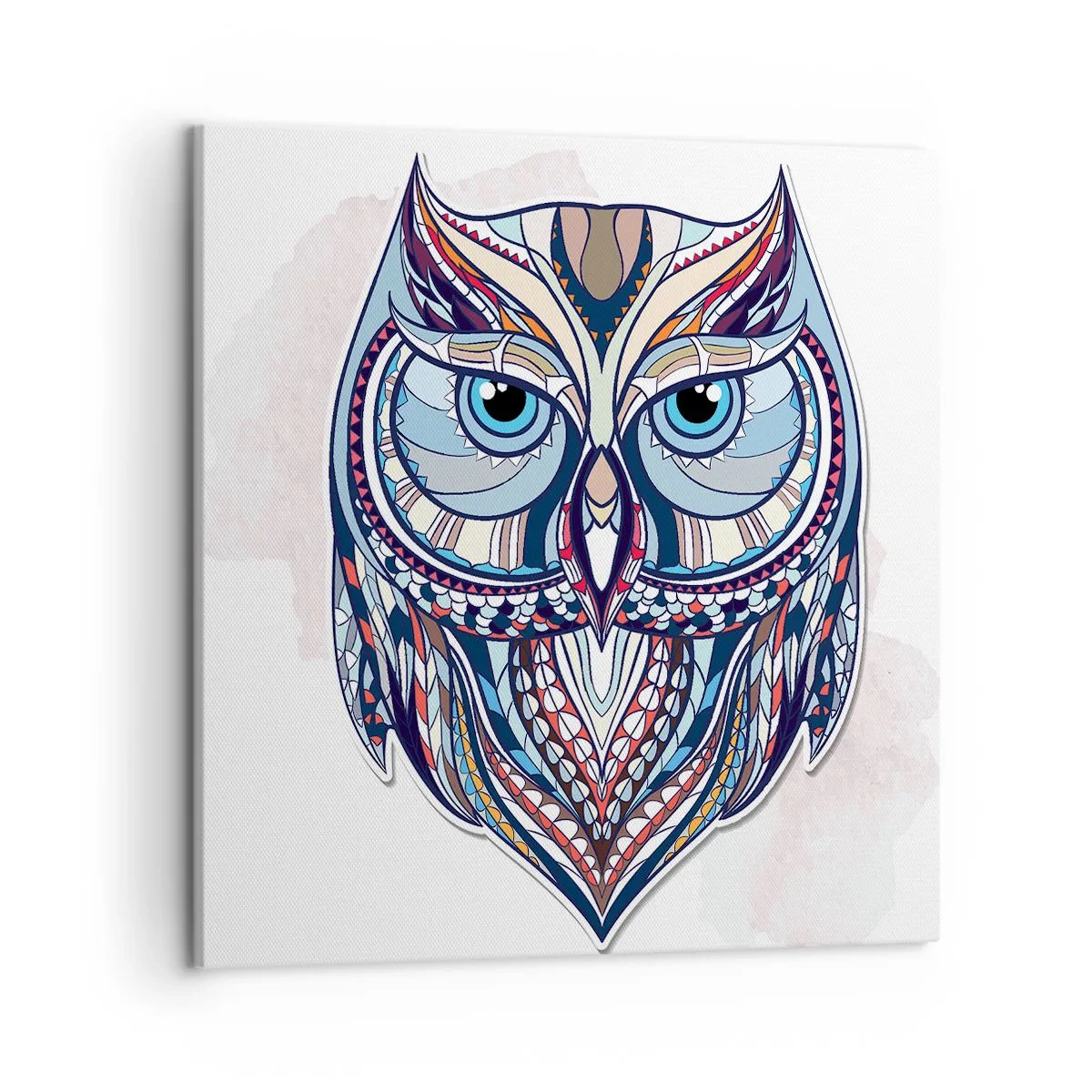 Quadro su tela - Stampe su Tela - Gufo artistico decorativo - 50x50 cm