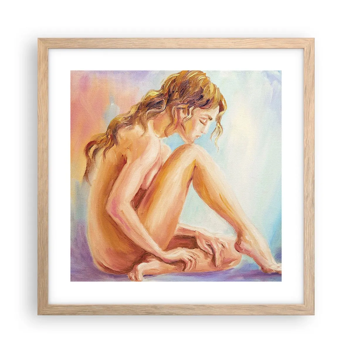 Poster in cornice rovere chiaro - Nudo di giovane - 40x40 cm