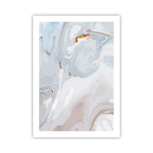 Poster - Motivo marmoreo nei toni del blu con accenti dorati - 50x70cm - Bianchi sovrapposti - Decorazione murale moderna per soggiorno e camera da letto ARTTOR