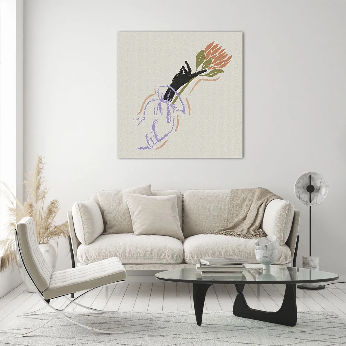 Quadro su vetro - Tocco delicato - 70x70 cm