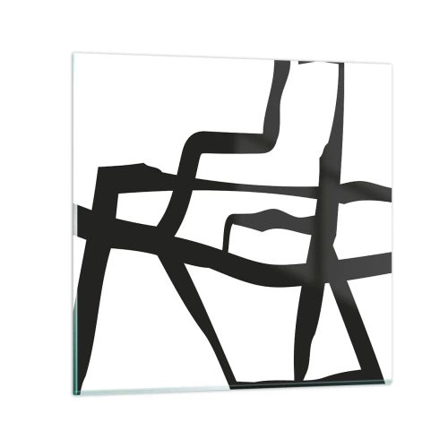 Quadro su vetro - Struttura bianca e nera - 70x70 cm