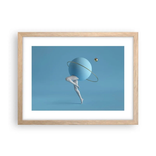 Poster in cornice rovere chiaro - E i pianeti folleggiano - 40x30 cm