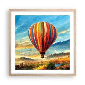 Poster in cornice rovere chiaro - Nel silenzio si vede meglio - 50x50 cm