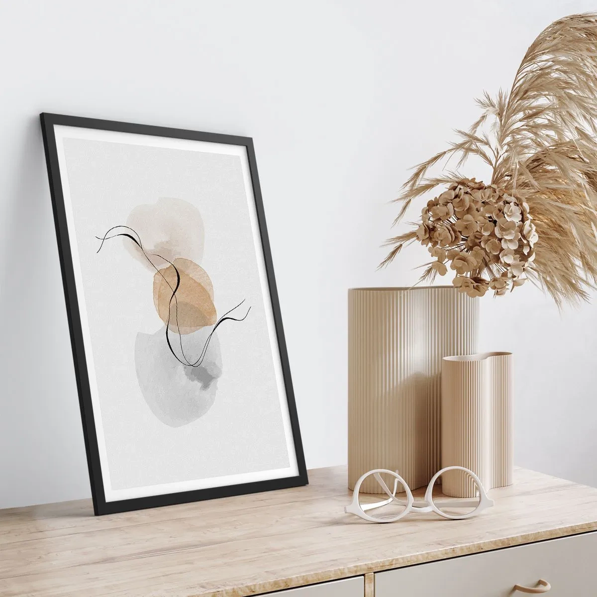 Poster in cornice nera - Grani d'aria - 40x50 cm