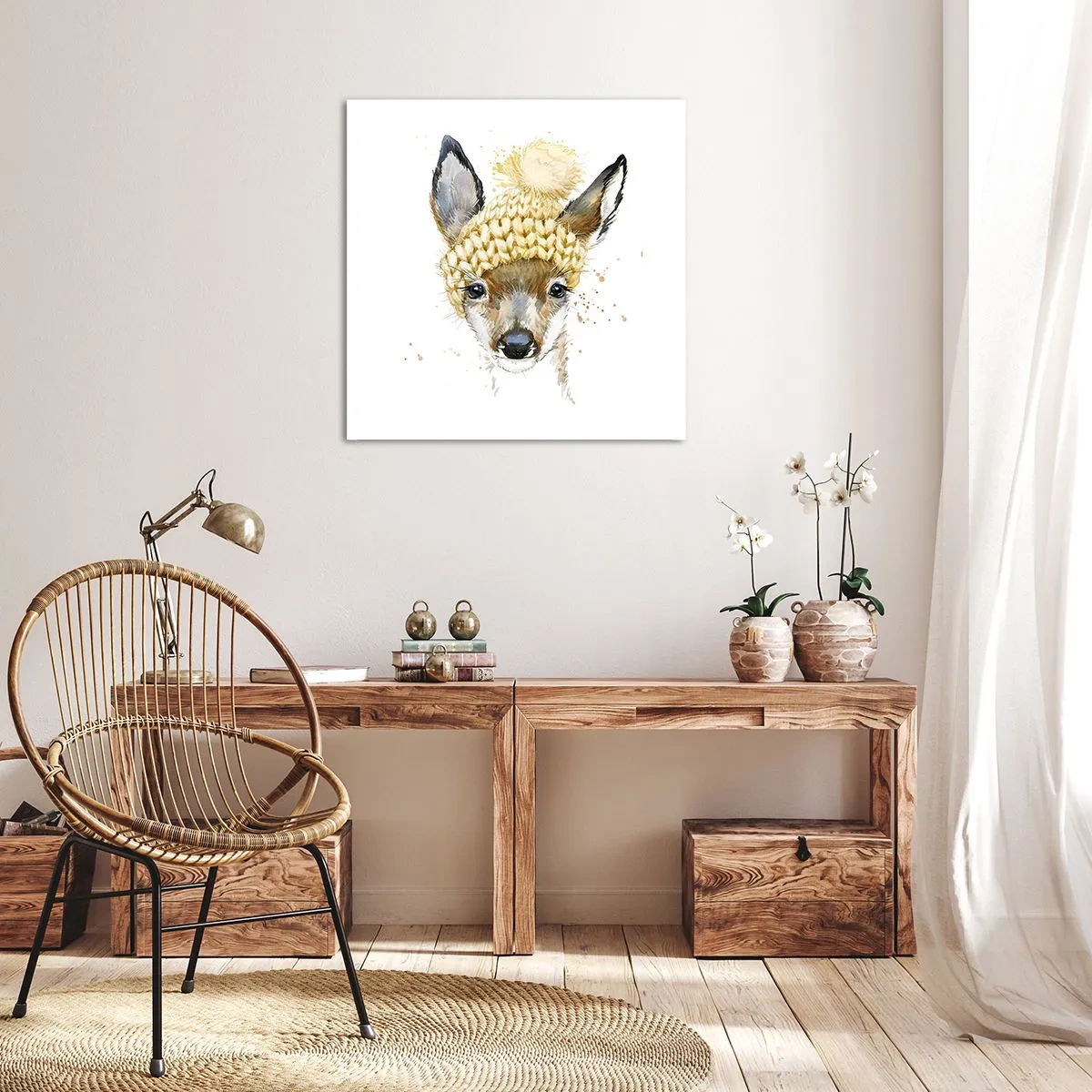 Quadro su tela - Stampe su Tela - L'inverno nel bosco innevato - 40x40 cm