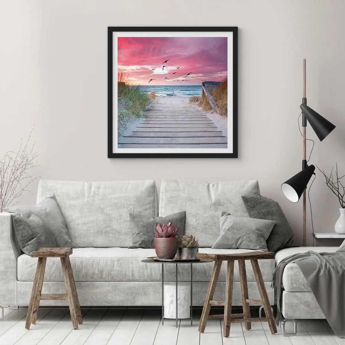 Poster in cornice nera - Impressioni baltiche - 40x40 cm