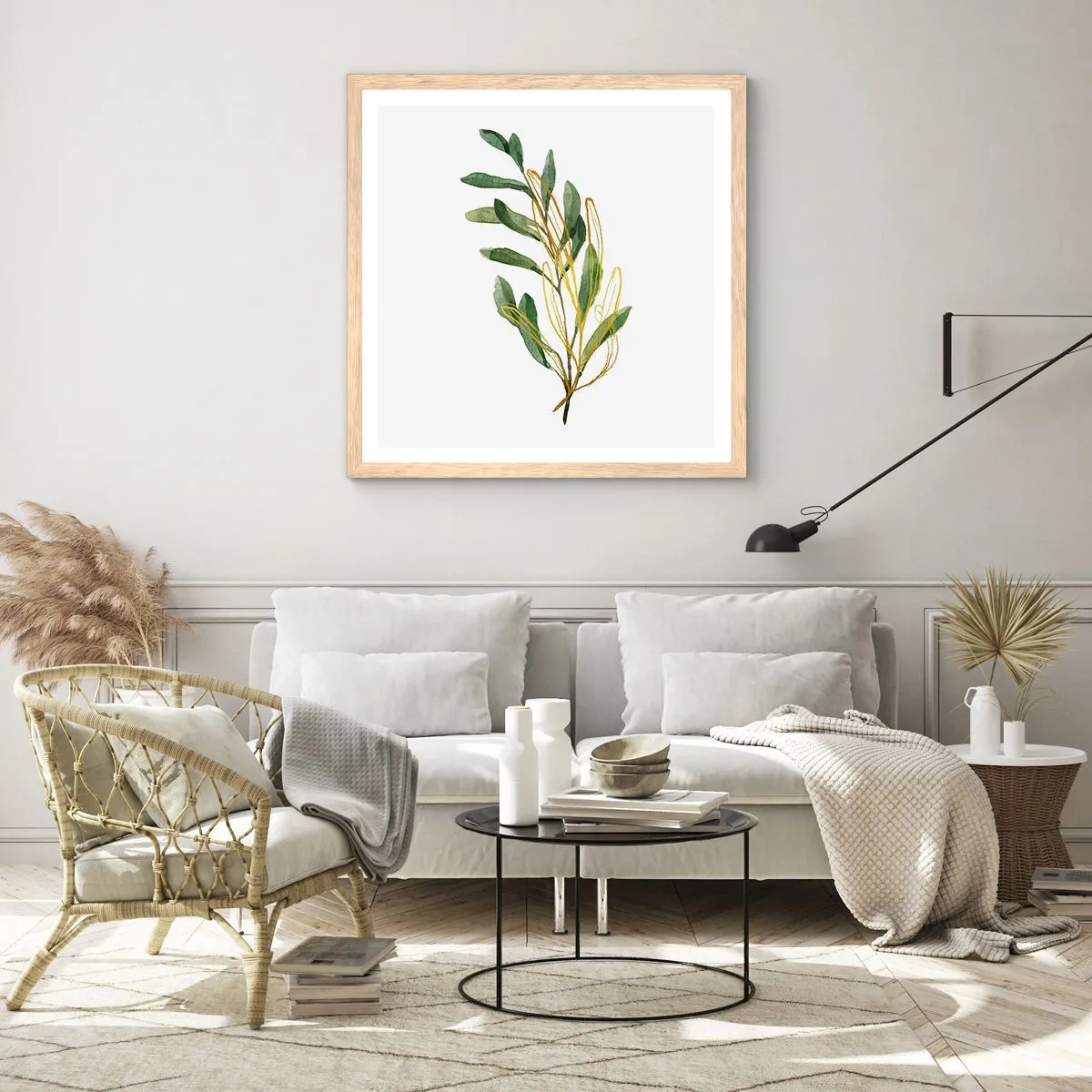 Poster in cornice rovere chiaro - Tutto ciò che è buono - 60x60 cm