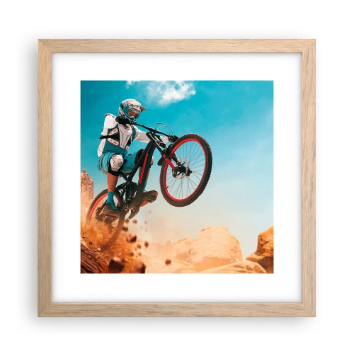 Poster in cornice rovere chiaro - Il demone della follia ciclistica - 30x30 cm