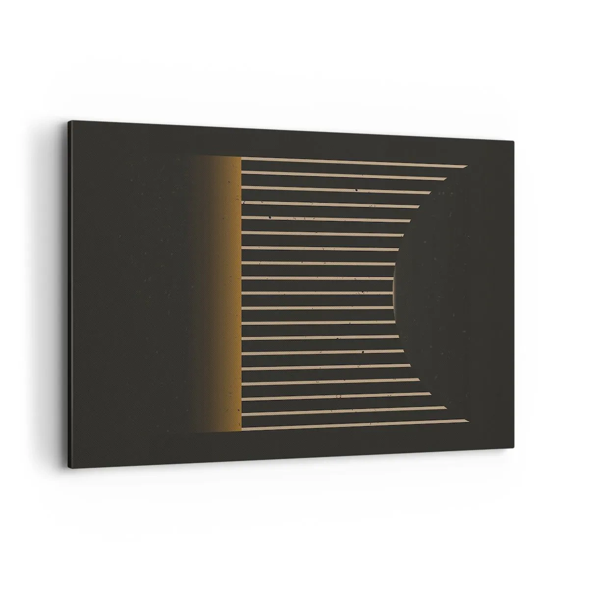 Quadro su tela - Stampe su Tela - Motivo geometrico a strisce su sfondo scuro - 120x80cm - Esaminare l'oscurità - Decorazione murale moderna per soggiorno e camera da letto ARTTOR