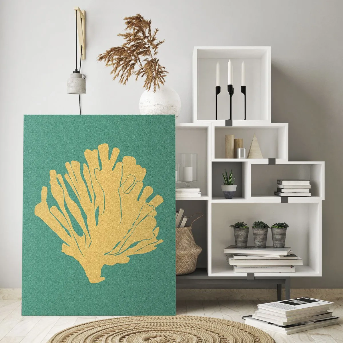 Quadro su vetro - Un cespuglio del bosco sottomarino - 80x120 cm