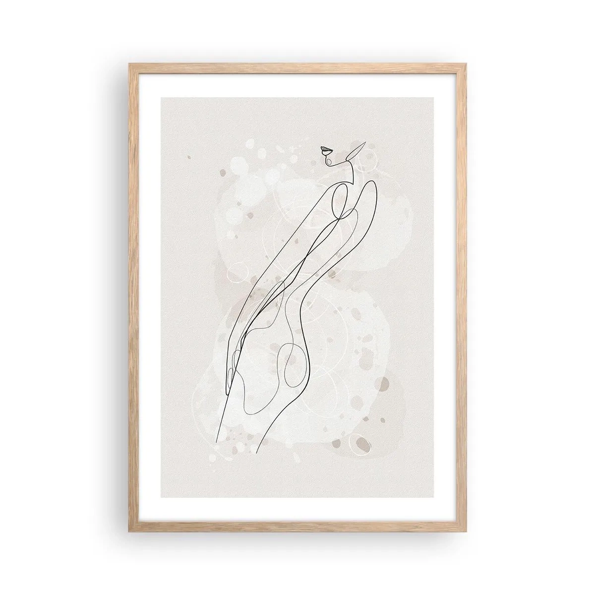 Poster in cornice rovere chiaro - Errando con lo sguardo - 50x70 cm