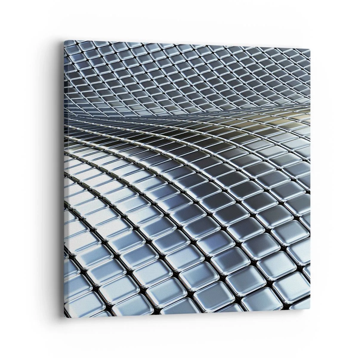 Quadro su tela - Stampe su Tela - Onda metallica argentea - 40x40 cm