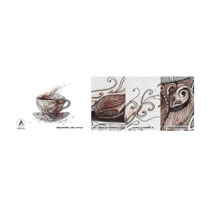Campione di Fotomurale Premium Canvas - Il tè fa bene a tutto - Astrazione, Tazza, Caffè espresso - 100x30 cm
