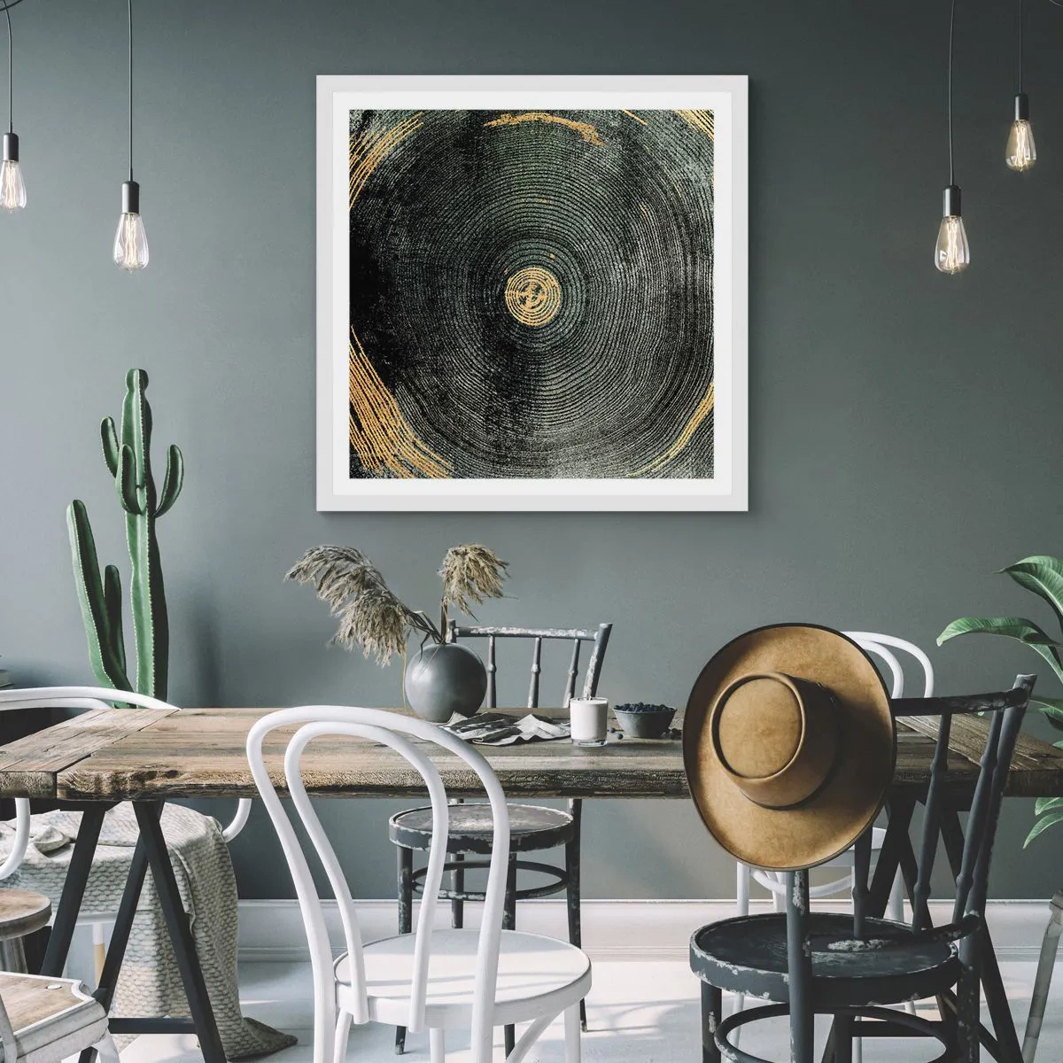 Poster in cornice bianca - Cambiamento e persistenza - 60x60 cm