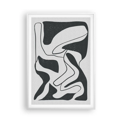 Poster in cornice bianca - Gioco astratto nel labirinto - 70x100 cm
