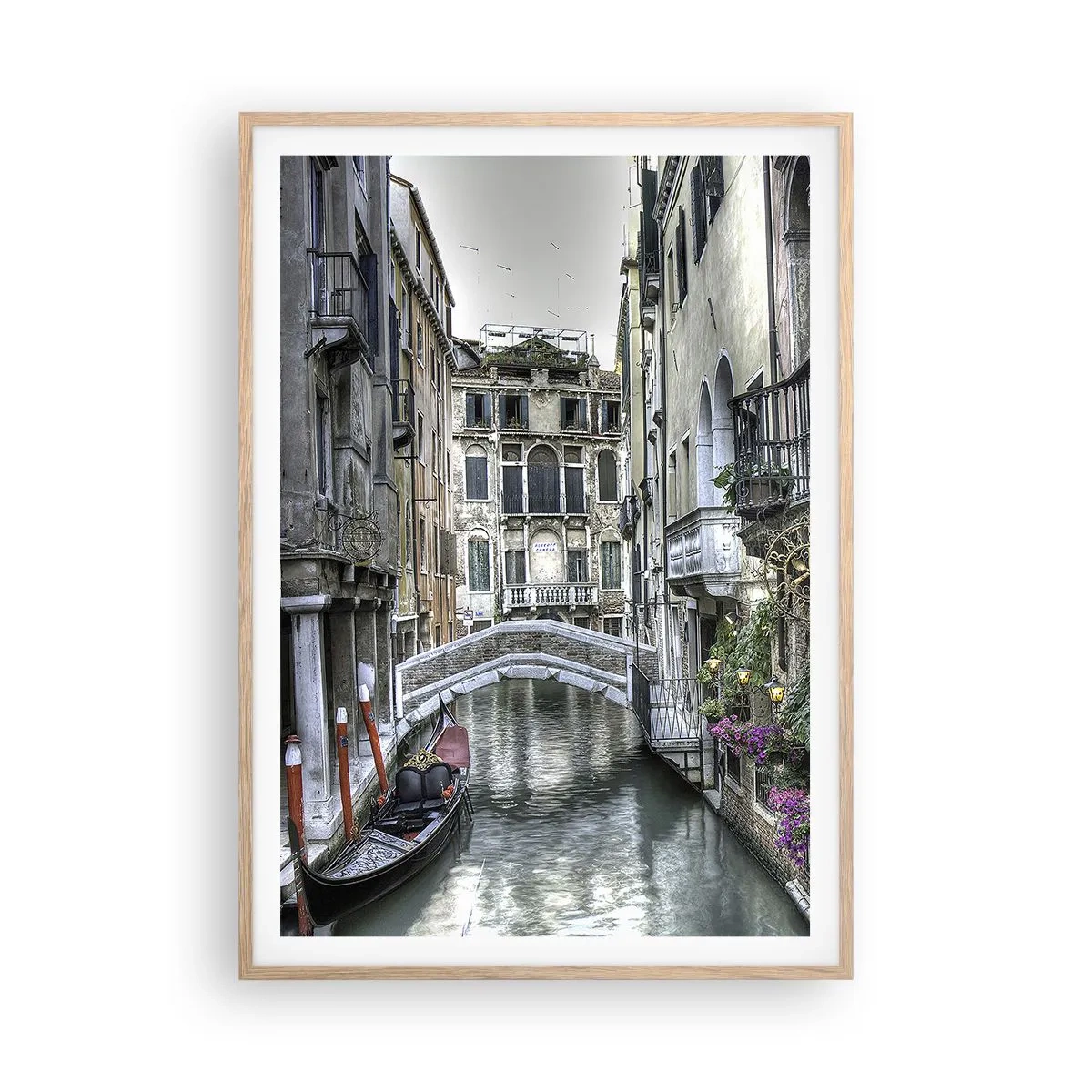 Poster in cornice rovere chiaro - Da secoli in silenziosa riflessione - 70x100 cm