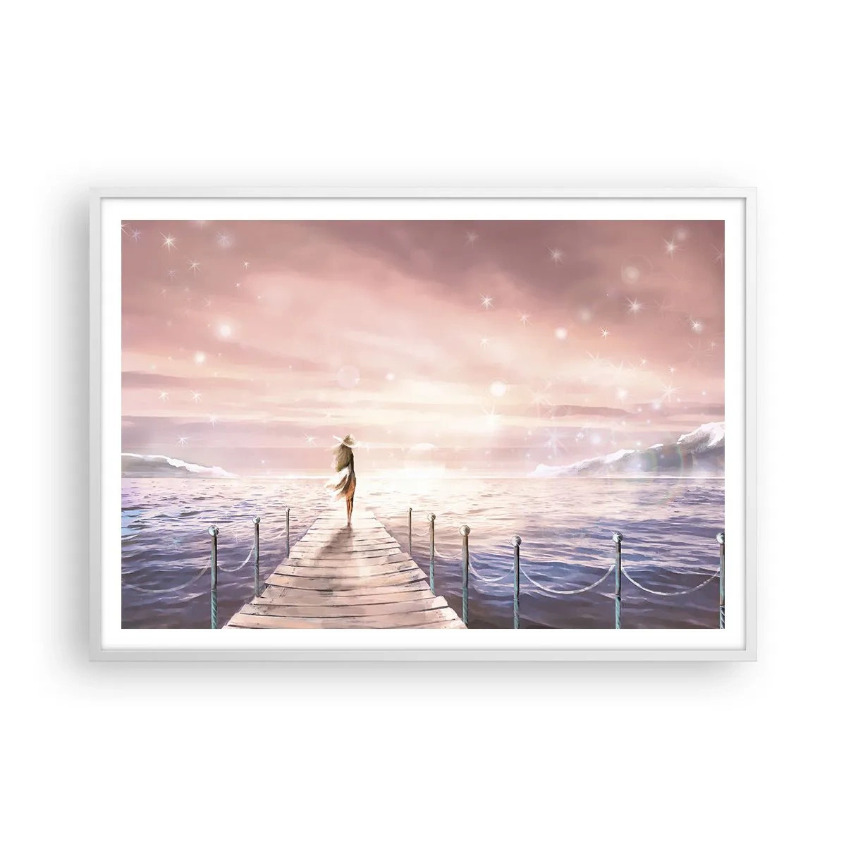 Poster in cornice bianca - Alla luce del sogno - 100x70 cm