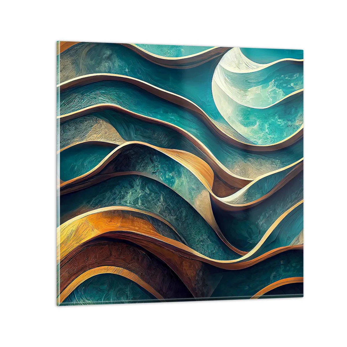 Quadro su vetro - I meandri del blu - 30x30 cm